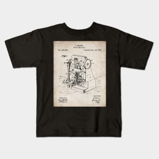 Bullet Machine Patent - Gun Enthusiast Firearms Shop Art - Antique Kids T-Shirt